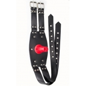 Черный узкий пояс на бедро с телесной насадкой - LOVETOY (А-Полимер) - купить с доставкой в Смоленске