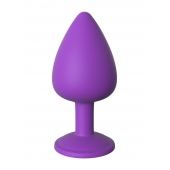 Фиолетовая анальная пробка со стразом Her Little Gem Large Plug - 9,5 см. - Pipedream - купить с доставкой в Смоленске