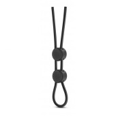 Черное двойное эрекционное лассо Silicone Double Loop Cock Ring - Blush Novelties - в Смоленске купить с доставкой