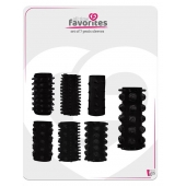 Набор из 7 черных насадок PENIS SLEEVES SET - Dream Toys - в Смоленске купить с доставкой