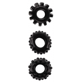 Набор из 3 черных эрекционных колец SET OF 3 COCKRINGS - Dream Toys - в Смоленске купить с доставкой