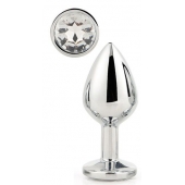 Серебристая анальная втулка с прозрачным кристаллом - 7,1 см. - Dream Toys - купить с доставкой в Смоленске