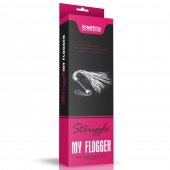 Серебристая плетка Struggle My Flogger с черной ручкой - 45 см. - Lovetoy - купить с доставкой в Смоленске
