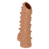 Телесная насадка с шипами и открытой головкой Nude Sleeve L - 14 см. - KOKOS - в Смоленске купить с доставкой