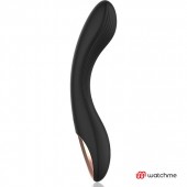 Черный вибратор с пультом-часами Anne s Desire Curve G-Spot Vibe Wireless Watchme - 20,5 см. - DreamLove