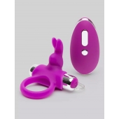 Лиловое виброкольцо с пультом ДУ Remote Control Cock Ring - Happy Rabbit - в Смоленске купить с доставкой