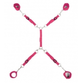 Ярко-розовый набор фиксаций на кровати Classic Bed Spreader - Lux Fetish - купить с доставкой в Смоленске