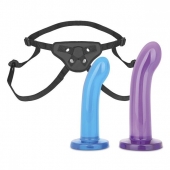 Страпон унисекс Beginners Strap-On с 2 насадками - 15 и 13 см. - Lux Fetish - купить с доставкой в Смоленске