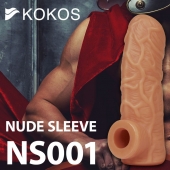 Телесная открытая насадка-реалистик с подхватом мошонки Nude Sleeve S - 10 см. - KOKOS - в Смоленске купить с доставкой