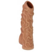 Телесная насадка с венками и открытой головкой Nude Sleeve S - 10 см. - KOKOS - в Смоленске купить с доставкой