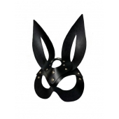 Черная кожаная маска зайки Miss Bunny - БДСМ Арсенал - купить с доставкой в Смоленске