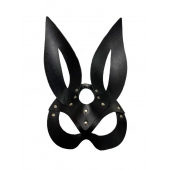 Черная кожаная маска зайки Miss Bunny - БДСМ Арсенал - купить с доставкой в Смоленске