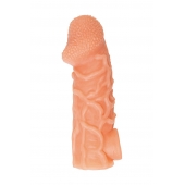 Телесная закрытая насадка с венками Cock Sleeve Size L - 17,6 см. - KOKOS - в Смоленске купить с доставкой