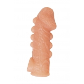 Телесная закрытая насадка с шишечками Cock Sleeve Size L - 17,6 см. - KOKOS - в Смоленске купить с доставкой