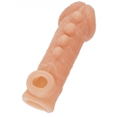 Телесная закрытая насадка с шишечками Cock Sleeve Size L - 17,6 см. - KOKOS - в Смоленске купить с доставкой
