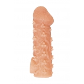 Телесная закрытая насадка с пучками шишечек Cock Sleeve Size M - 15,6 см. - KOKOS - в Смоленске купить с доставкой