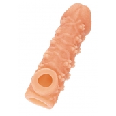 Телесная закрытая насадка с пучками шишечек Cock Sleeve Size L - 17,6 см. - KOKOS - в Смоленске купить с доставкой