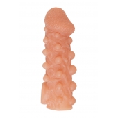 Телесная закрытая насадка с шариками Cock Sleeve Size L - 17,6 см. - KOKOS - в Смоленске купить с доставкой