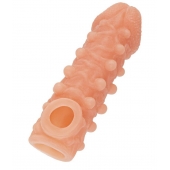 Телесная закрытая насадка с шариками Cock Sleeve Size L - 17,6 см. - KOKOS - в Смоленске купить с доставкой