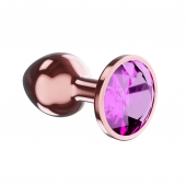 Пробка цвета розового золота с лиловым кристаллом Diamond Quartz Shine L - 8,3 см. - Lola Games - купить с доставкой в Смоленске