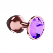 Пробка цвета розового золота с фиолетовым кристаллом Diamond Amethyst Shine L - 8,3 см. - Lola Games - купить с доставкой в Смоленске