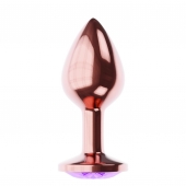 Пробка цвета розового золота с фиолетовым кристаллом Diamond Amethyst Shine L - 8,3 см. - Lola Games - купить с доставкой в Смоленске