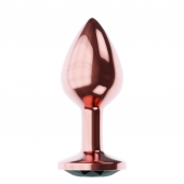 Пробка цвета розового золота с черным кристаллом Diamond Jet Shine L - 8,3 см. - Lola Games - купить с доставкой в Смоленске