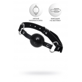 Черный кляп-шар на кожаных ремешках Anonymo - ToyFa - купить с доставкой в Смоленске