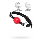 Красный кляп-шар на черных ремешках Anonymo - ToyFa - купить с доставкой в Смоленске