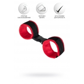 Красно-черные велюровые наручники Anonymo - ToyFa - купить с доставкой в Смоленске