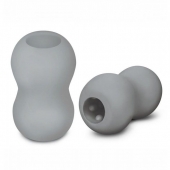 Серый двусторонний мастурбатор MINI DOUBLE BUBBLE - Zolo - в Смоленске купить с доставкой