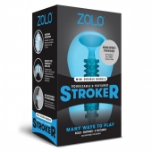 Голубой двусторонний мастурбатор MINI DOUBLE BUBBLE - Zolo - в Смоленске купить с доставкой