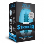 Голубой двусторонний мастурбатор MINI BUBBLE - Zolo - в Смоленске купить с доставкой