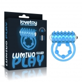 Голубое, светящееся в темноте виброкольцо Lumino Play Vibrating Penis Ring - Lovetoy - в Смоленске купить с доставкой