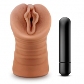 Мастурбатор-вагина цвета карамели Sofia с вибрацией - Blush Novelties - в Смоленске купить с доставкой