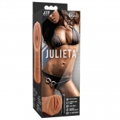 Мастурбатор-вагина цвета карамели Julieta с вибрацией - Blush Novelties - в Смоленске купить с доставкой