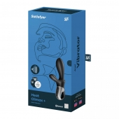 Черный анальный вибратор Heat Climax+ с функцией нагрева - 20,6 см. - Satisfyer - в Смоленске купить с доставкой