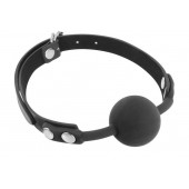 Черный силиконовый кляп-шарик на ремешках - Fetish Tentation - купить с доставкой в Смоленске