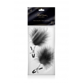 Зажимы на соски с черными пуховыми кисточками Sweet Caress Feather Nipple Clumps - Sweet Caress - купить с доставкой в Смоленске