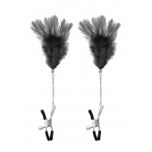 Зажимы для сосков с черными перьями Sweet Caress Feather Nipple Clumps - Sweet Caress - купить с доставкой в Смоленске