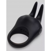 Черное эрекционное виброкольцо Sensation Rechargeable Vibrating Rabbit Love Ring - Fifty Shades of Grey - в Смоленске купить с доставкой