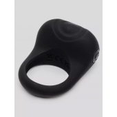 Черное эрекционное виброкольцо Sensation Rechargeable Vibrating Love Ring - Fifty Shades of Grey - в Смоленске купить с доставкой