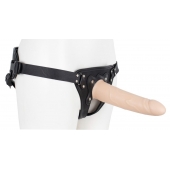Пустотелый страпон Harness CLASSIC с бандажом - 19,5 см. - LOVETOY (А-Полимер) - купить с доставкой в Смоленске