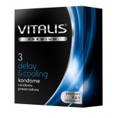 Презервативы VITALIS PREMIUM delay   cooling с охлаждающим эффектом - 3 шт. - Vitalis - купить с доставкой в Смоленске