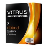 Ребристые презервативы VITALIS PREMIUM ribbed - 3 шт. - Vitalis - купить с доставкой в Смоленске