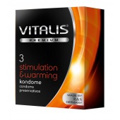 Презервативы VITALIS PREMIUM stimulation   warming с согревающим эффектом - 3 шт. - Vitalis - купить с доставкой в Смоленске