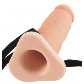Телесный реалистичный фаллоимитатор с полостью Silicone Hollow Extension - 20 см. - Pipedream - купить с доставкой в Смоленске