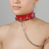 Красный ошейник из натуральной кожи - Sitabella - купить с доставкой в Смоленске