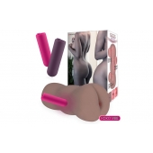 Коричневый вибромастурбатор-анус TONGGGO-Black Angel Auto - KOKOS - в Смоленске купить с доставкой