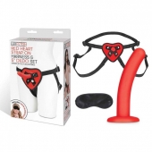 Красный поясной фаллоимитатор Red Heart Strap on Harness   5in Dildo Set - 12,25 см. - Lux Fetish - купить с доставкой в Смоленске